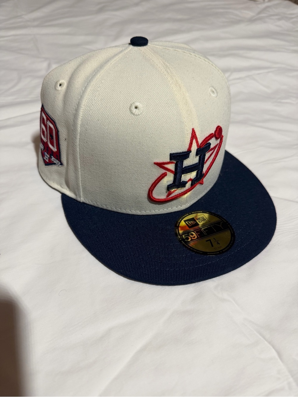 New Era 59Fifty Plate Houston Astros 60th Anniversary Patch City Hat- size 7 1/4